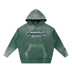 Savage Mutations Grunge Frayed Fleece Hoodie - Goth Cloth Co.251219PODRB0464016