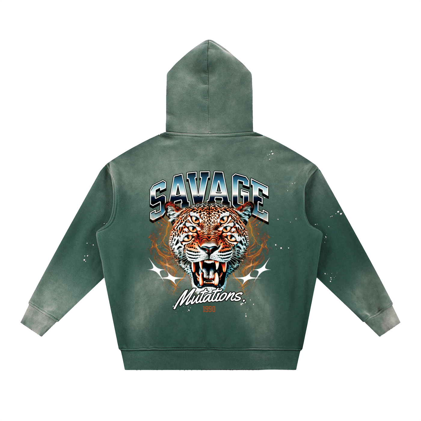 Savage Mutations Grunge Frayed Fleece Hoodie - Goth Cloth Co.251219PODRB0464016