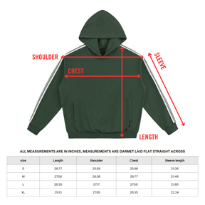 Side Stripe Drop - Shoulder Hoodie - Goth Cloth Co.251217PODRB0884001