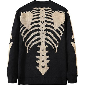 Skeleton Button Up Unisex Cardigan - Goth Cloth Co.