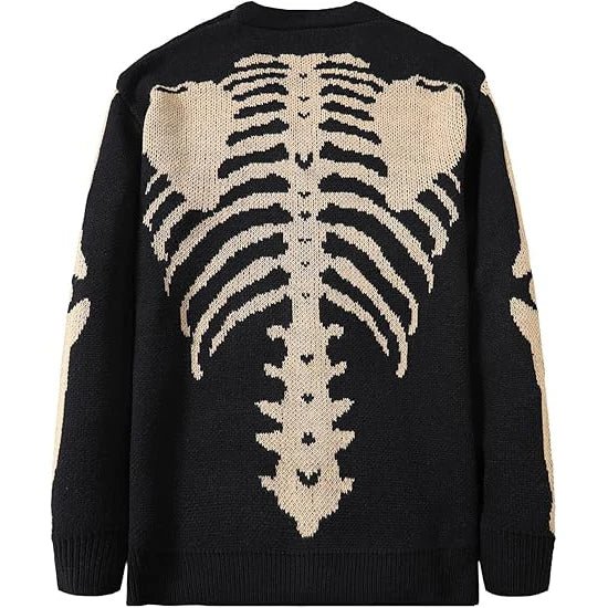 Skeleton Button Up Unisex Cardigan - Goth Cloth Co.