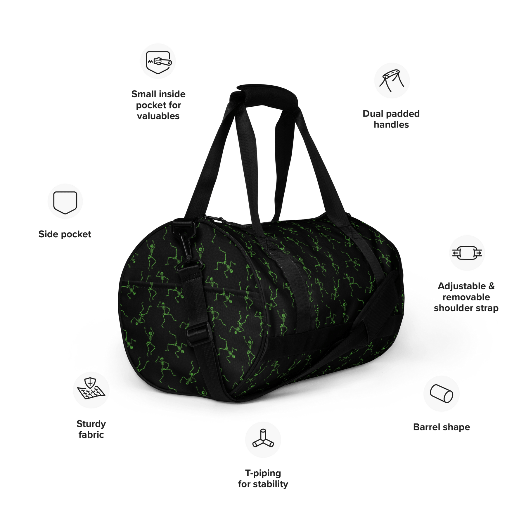 Skeleton Rave Gym Bag - Goth Cloth Co.7730815_15155