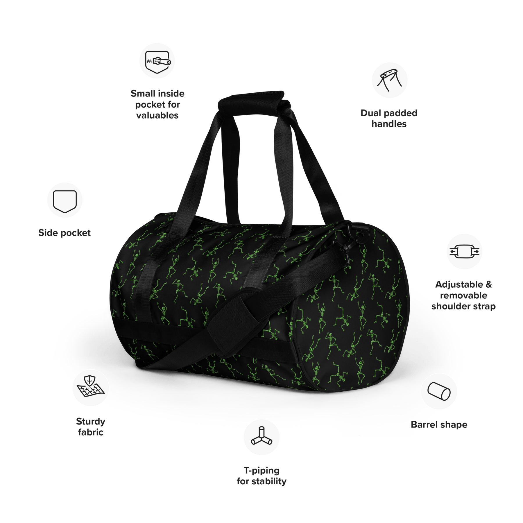 Skeleton Rave Gym Bag - Goth Cloth Co.7730815_15155