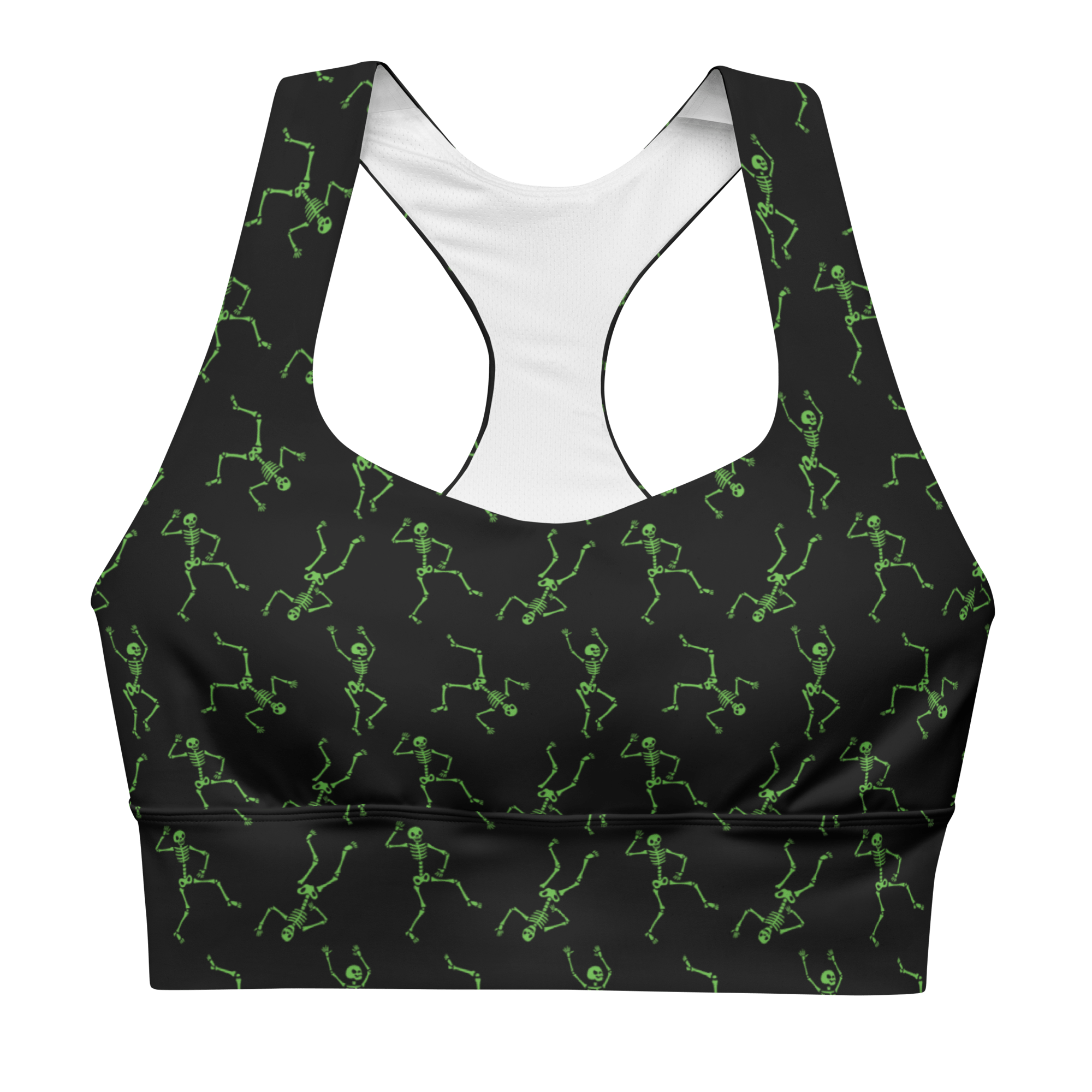 Skeleton Rave Longline Sports Bra (READY TO SHIP)