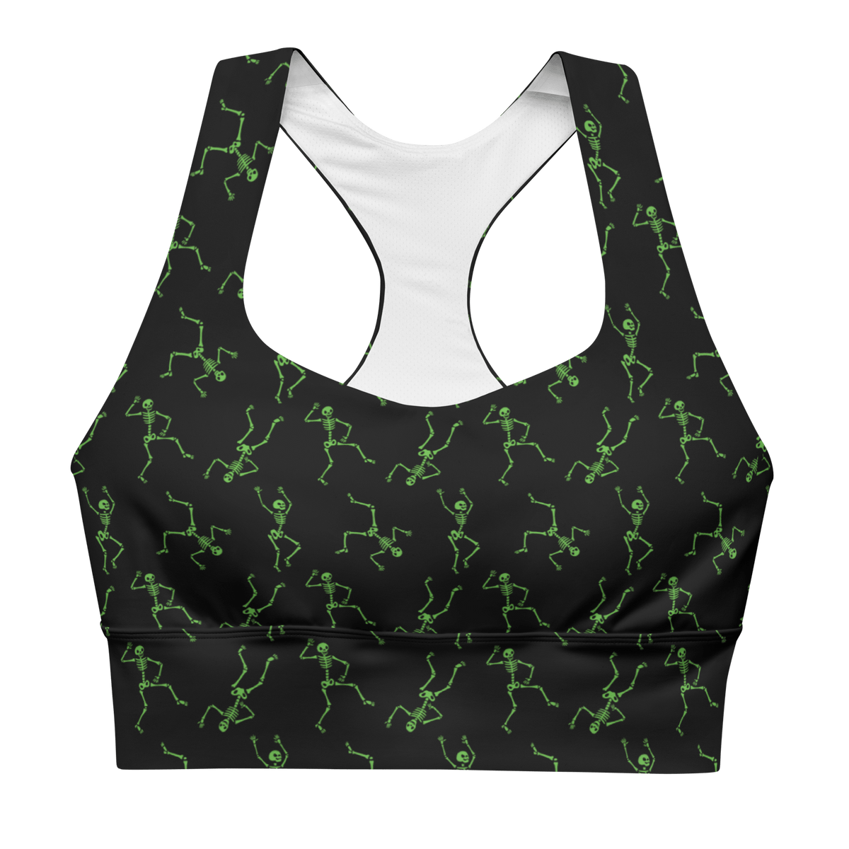 Skeleton Rave Longline Sports Bra - Goth Cloth Co.8750443_12290