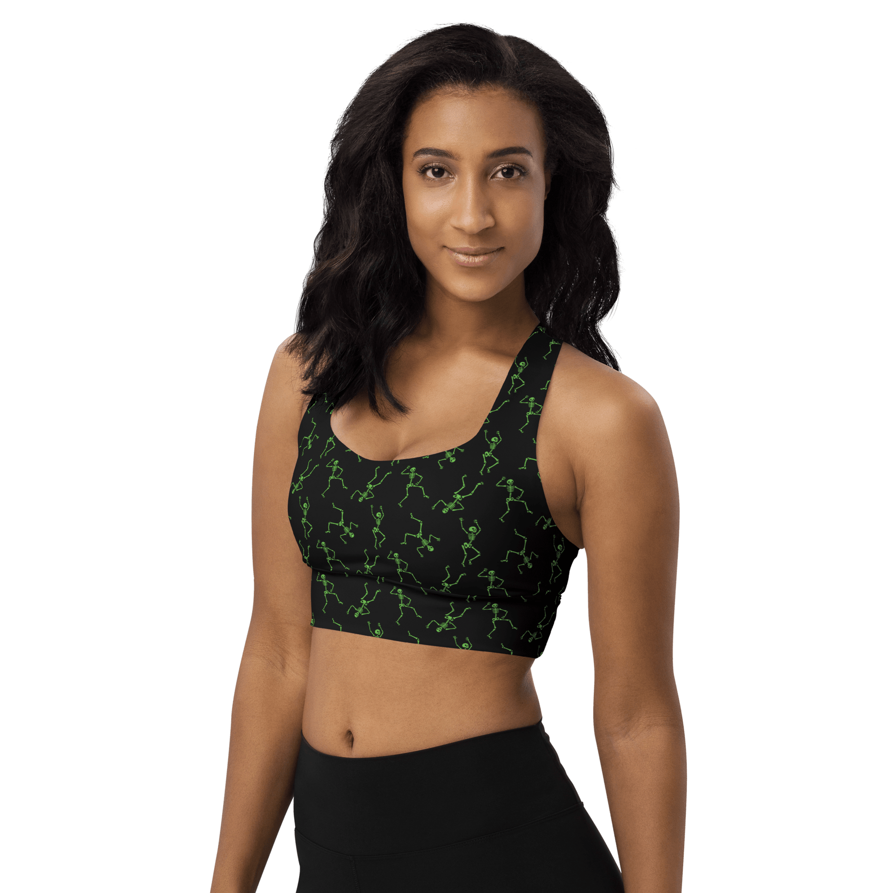 Skeleton Rave Longline Sports Bra - Goth Cloth Co.8750443_12290