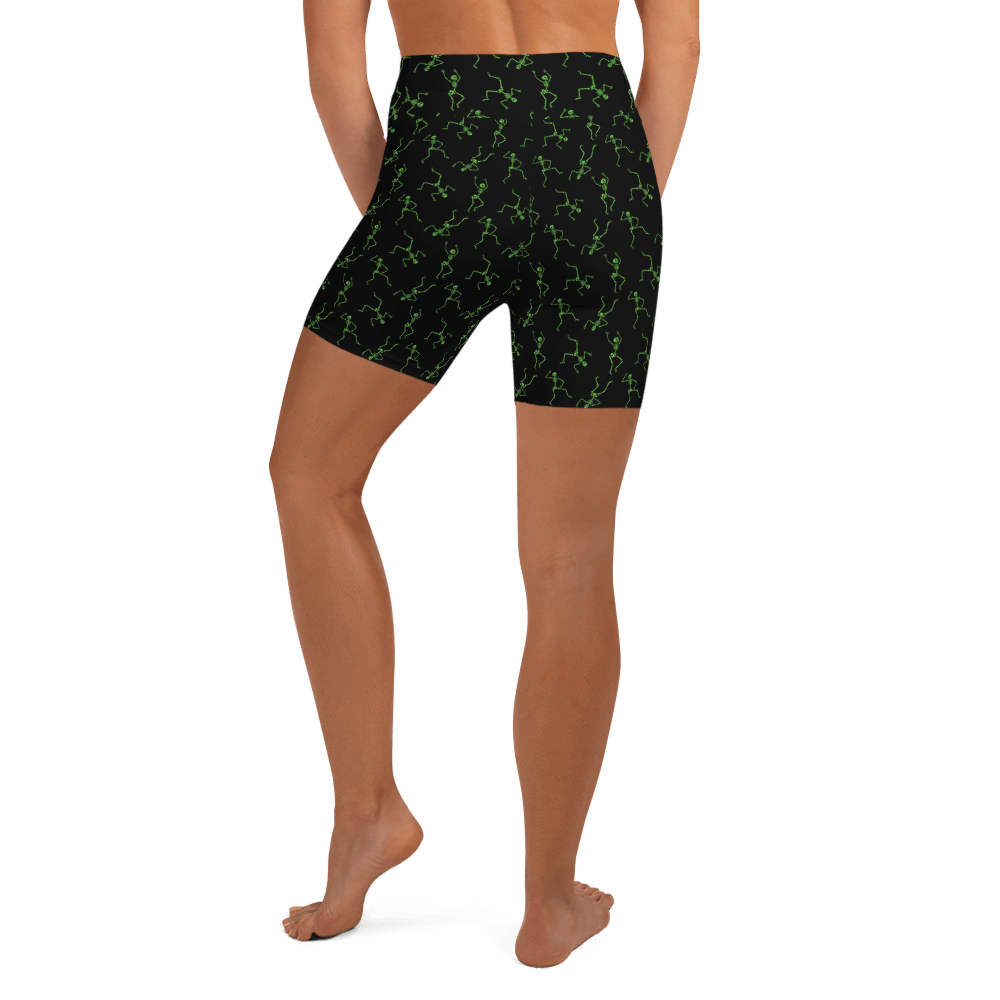 Skeleton Rave Yoga Shorts - Goth Cloth Co.1631830_9079