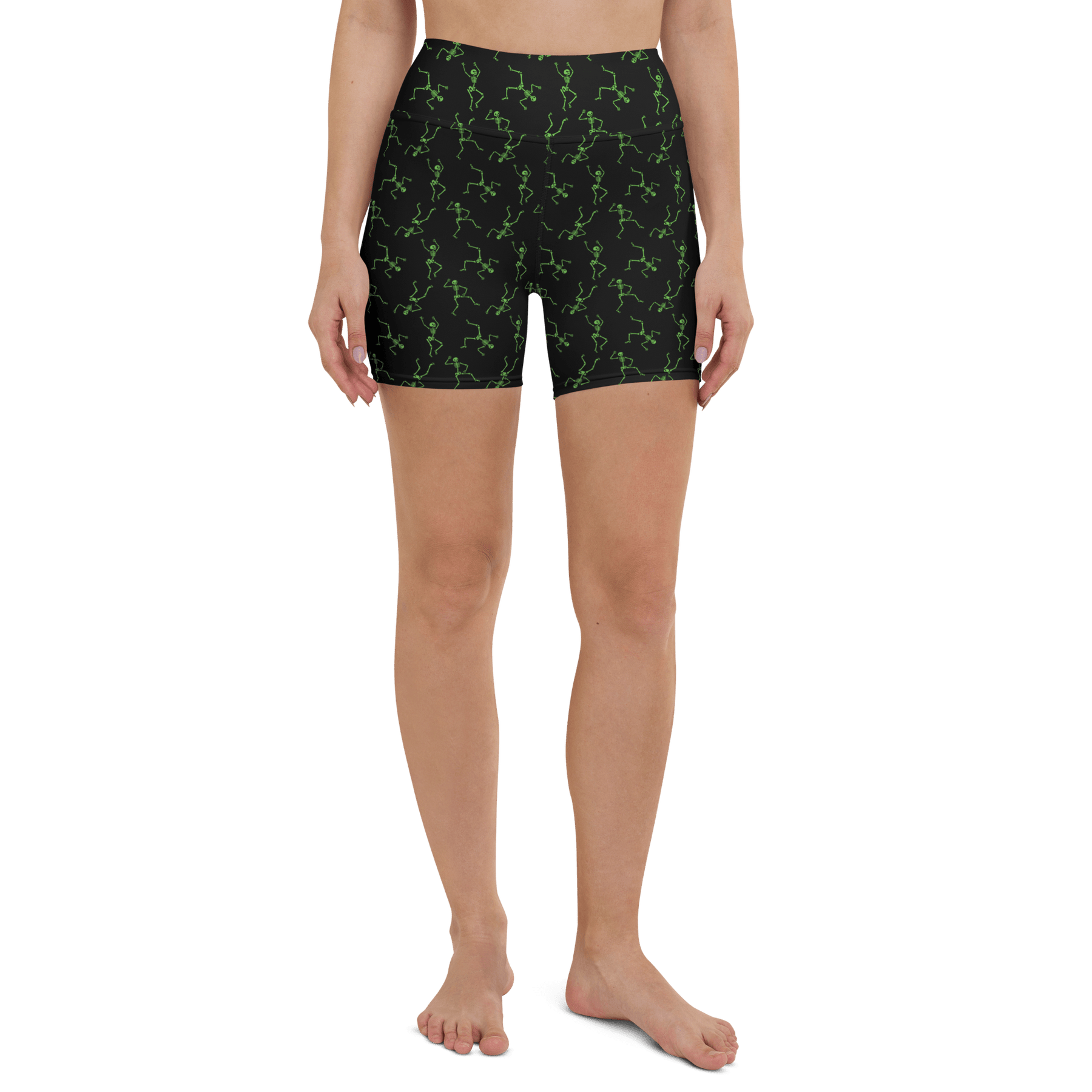 Skeleton Rave Yoga Shorts - Goth Cloth Co.1631830_9079