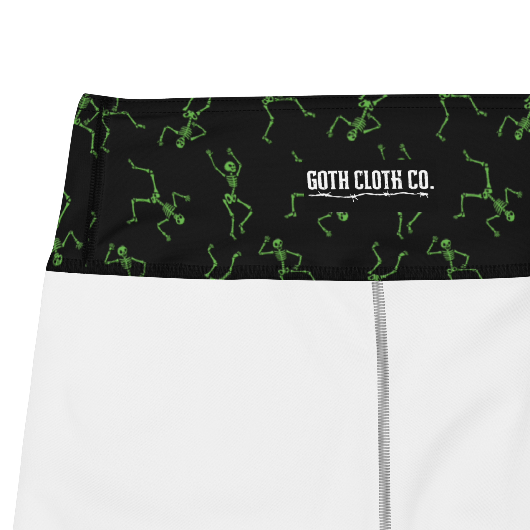 Skeleton Rave Yoga Shorts - Goth Cloth Co.1631830_9079