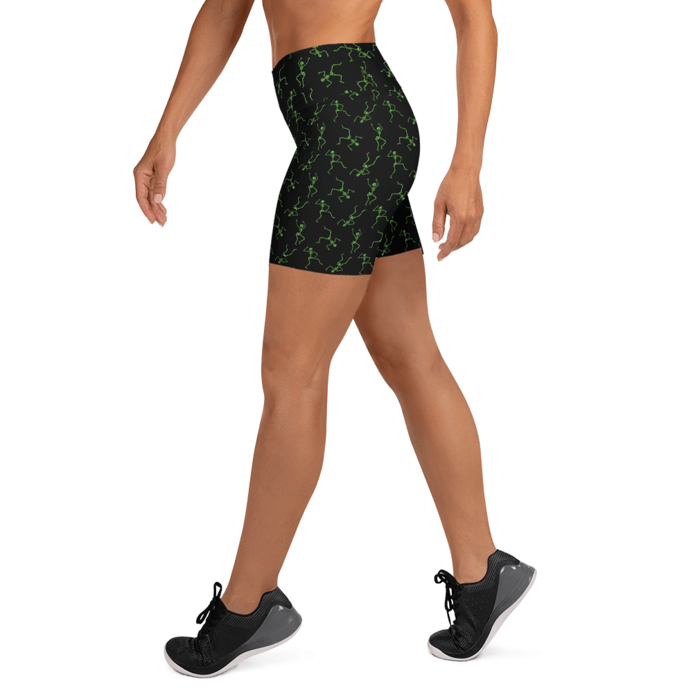 Skeleton Rave Yoga Shorts - Goth Cloth Co.1631830_9079