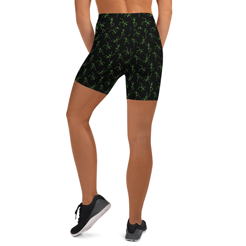 Skeleton Rave Yoga Shorts - Goth Cloth Co.1631830_9079