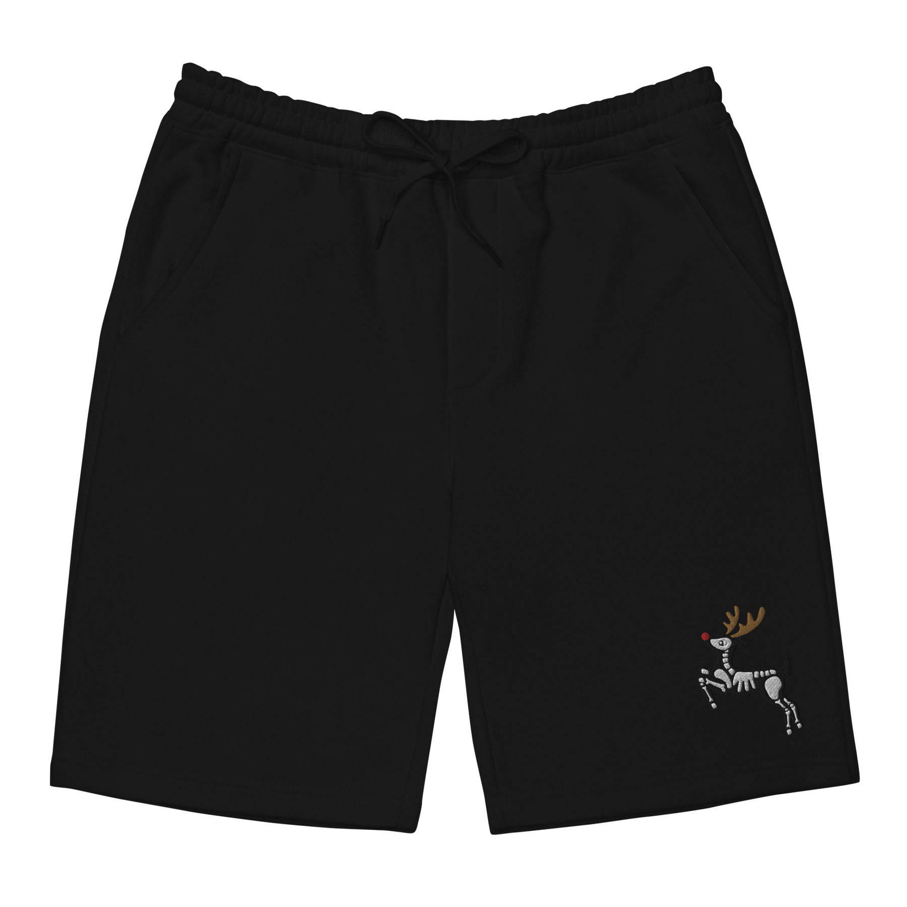 Skeleton Reindeer Fleece Shorts - Goth Cloth Co.2387928_12444