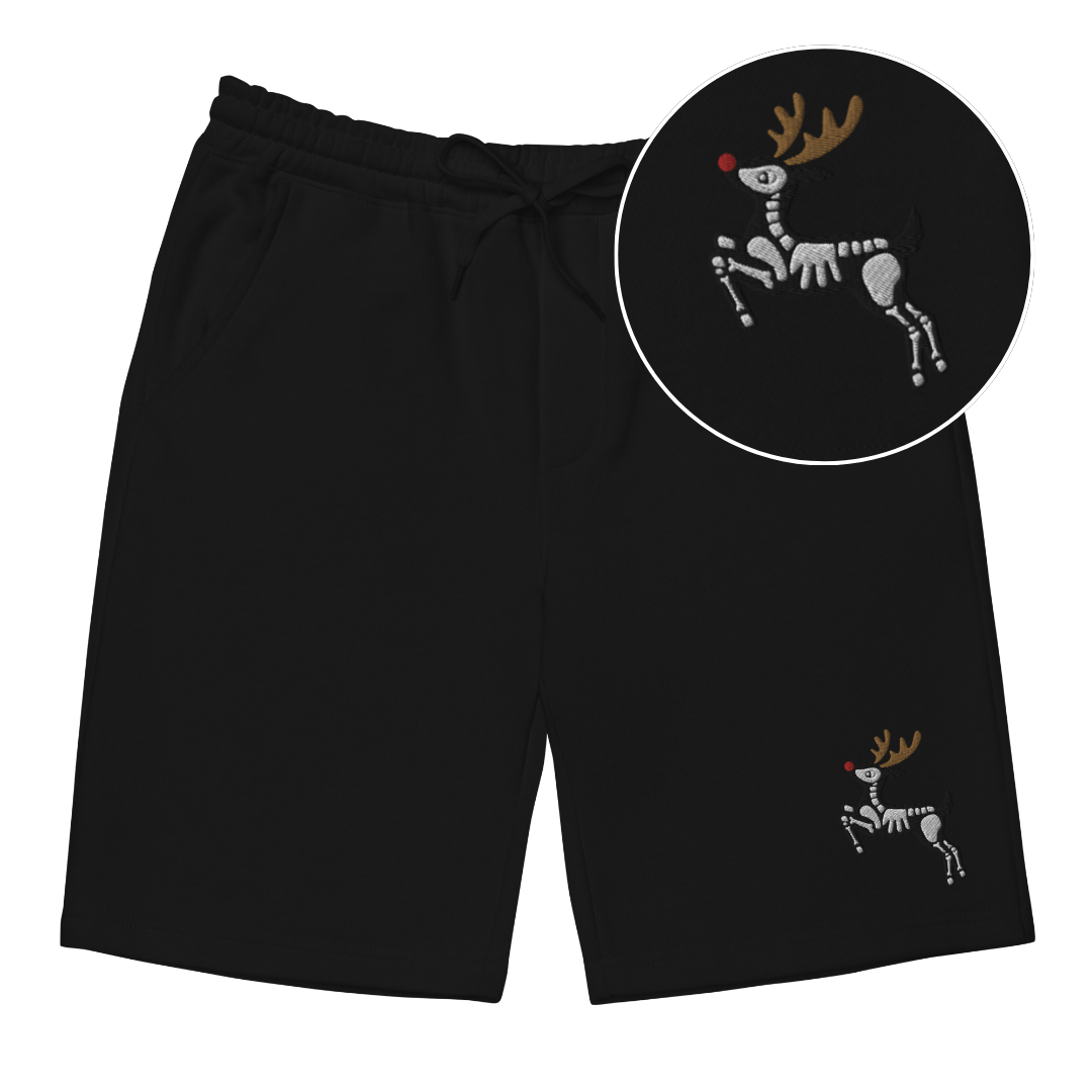 Skeleton Reindeer Fleece Shorts - Goth Cloth Co.shorts2387928_12444