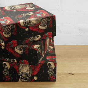 Skeleton Santa Gift Wrap (3 Sheets) - Goth Cloth Co.7941707_17373