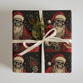 Skeleton Santa Gift Wrap (3 Sheets) - Goth Cloth Co.7941707_17373