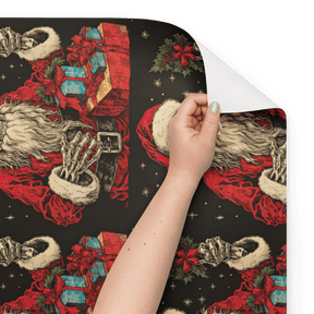 Skeleton Santa Gift Wrap (3 Sheets) - Goth Cloth Co.7941707_17373