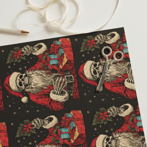 Skeleton Santa Gift Wrap (3 Sheets) - Goth Cloth Co.7941707_17373