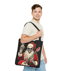 Skeleton Santa Guitar Rock Reusable Gift Bag Tote - Goth Cloth Co.Bags27349135720825501535
