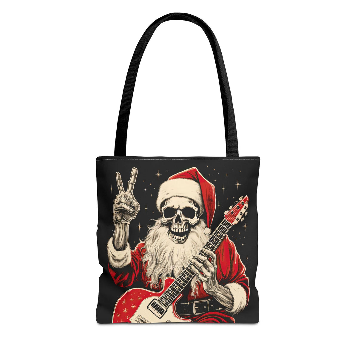 Skeleton Santa Guitar Rock Reusable Gift Bag Tote - Goth Cloth Co.Bags27349135720825501535