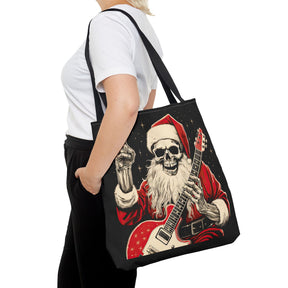Skeleton Santa Guitar Rock Reusable Gift Bag Tote - Goth Cloth Co.Bags27349135720825501535