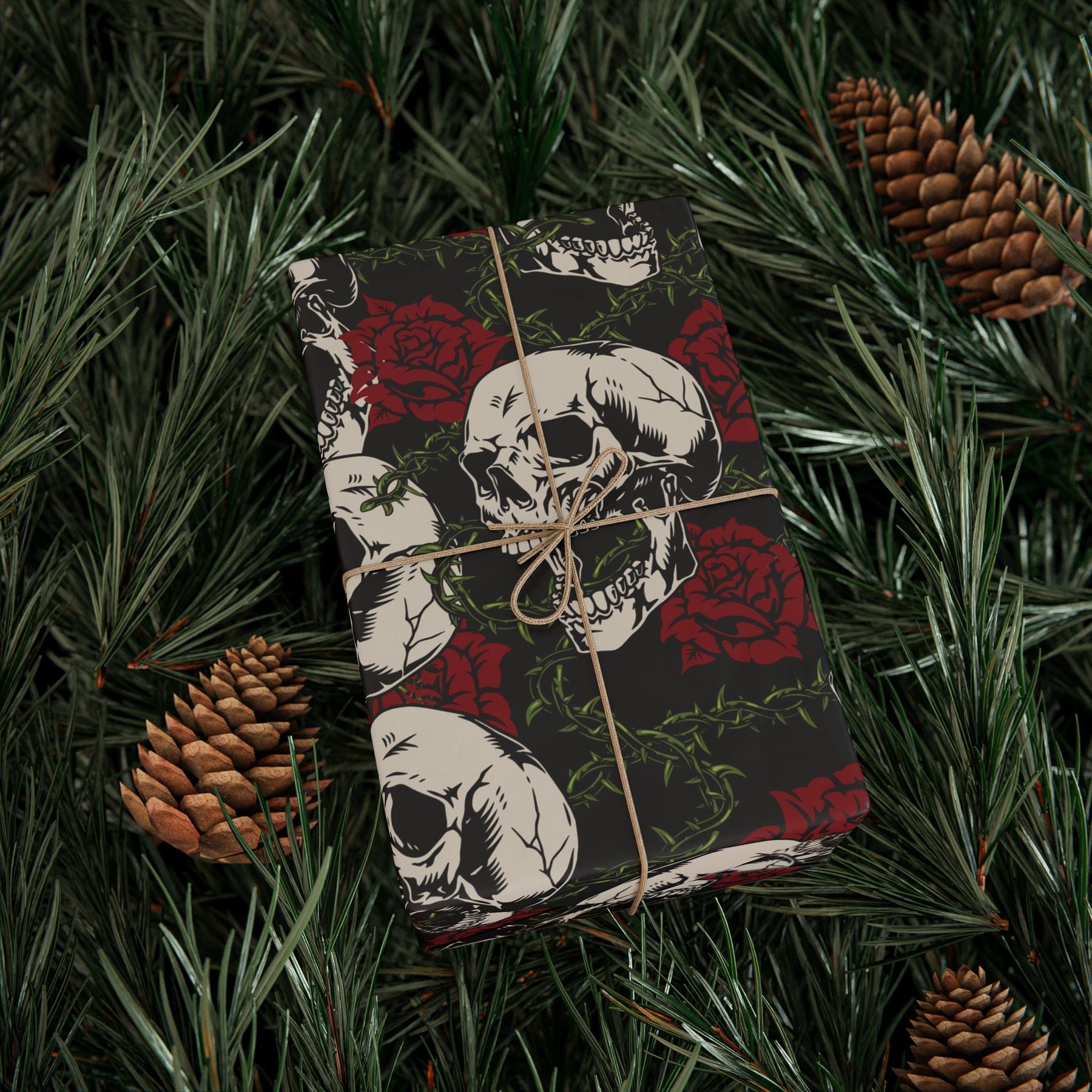 Skull and Thorn Gift Wrap Paper - Goth Cloth Co.Home Decor19896283340221028355