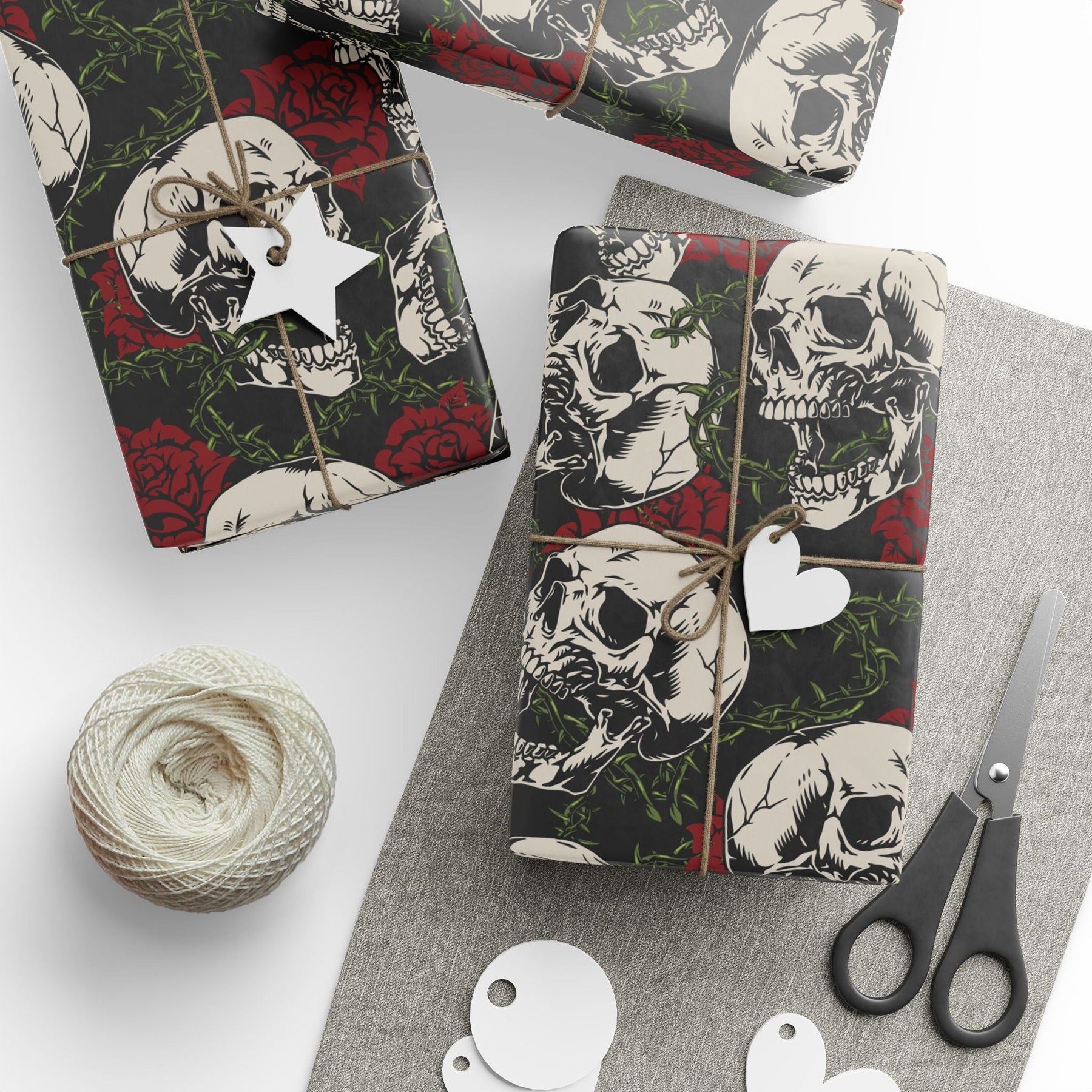 Skull and Thorn Gift Wrap Paper - Goth Cloth Co.Home Decor19896283340221028355