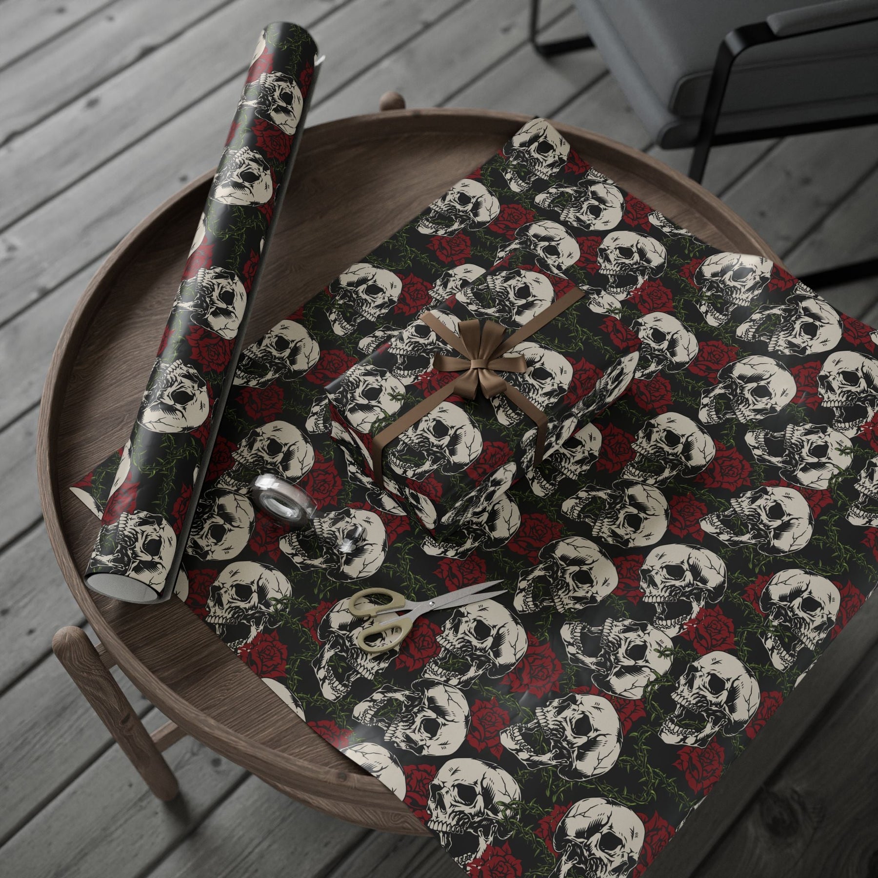 Skull and Thorn Gift Wrap Paper - Goth Cloth Co.Home Decor19896283340221028355