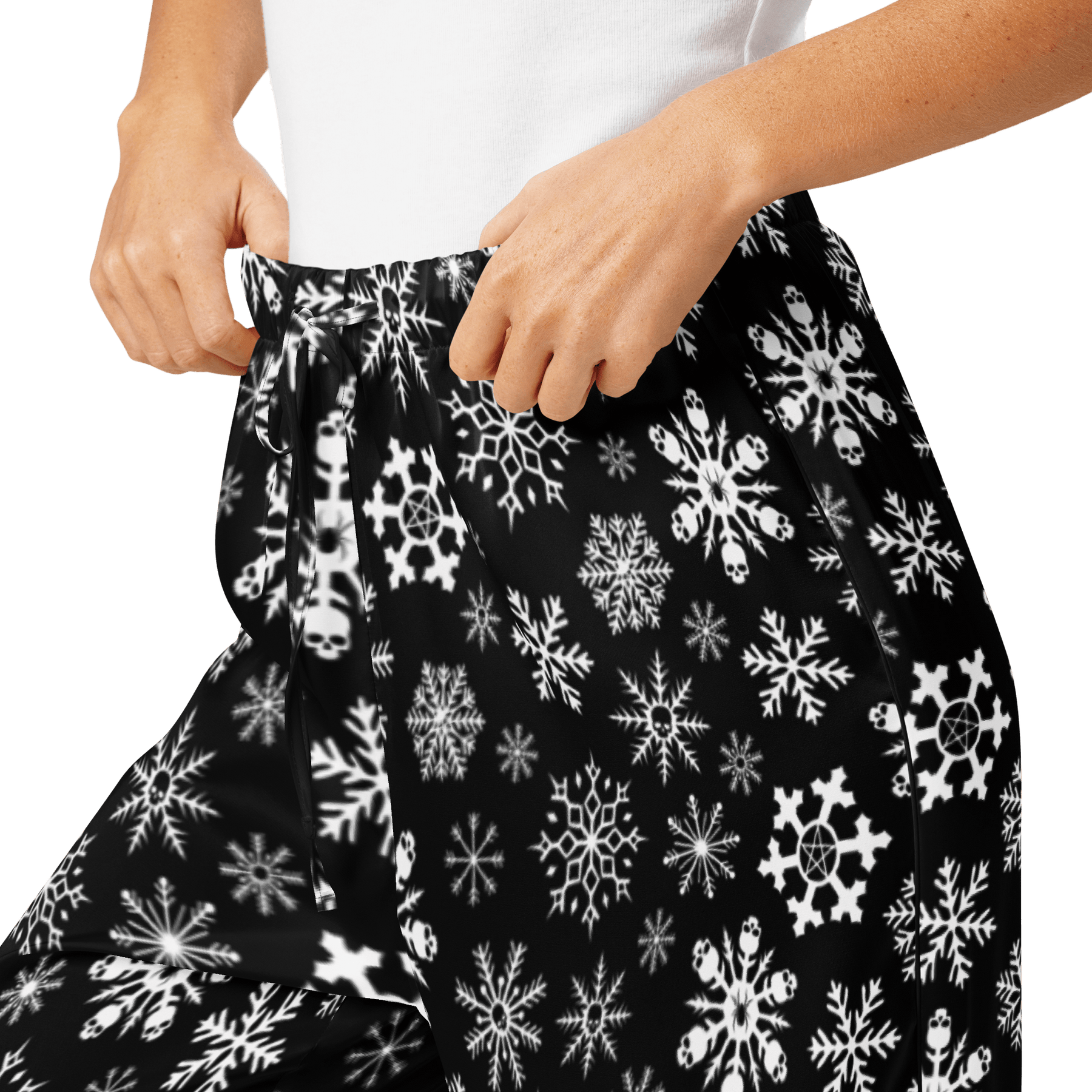 Skulldrift Snow Silky Pajama Pants - Goth Cloth Co.6483870_20976