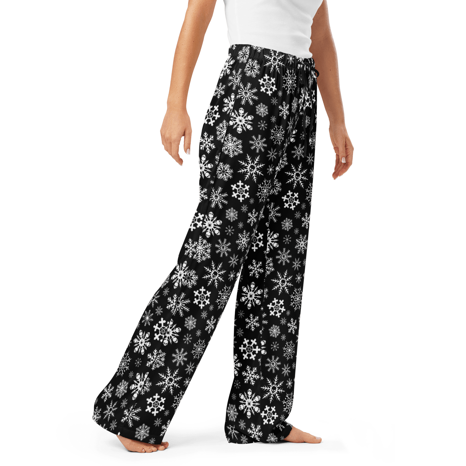Skulldrift Snow Silky Pajama Pants - Goth Cloth Co.6483870_20976