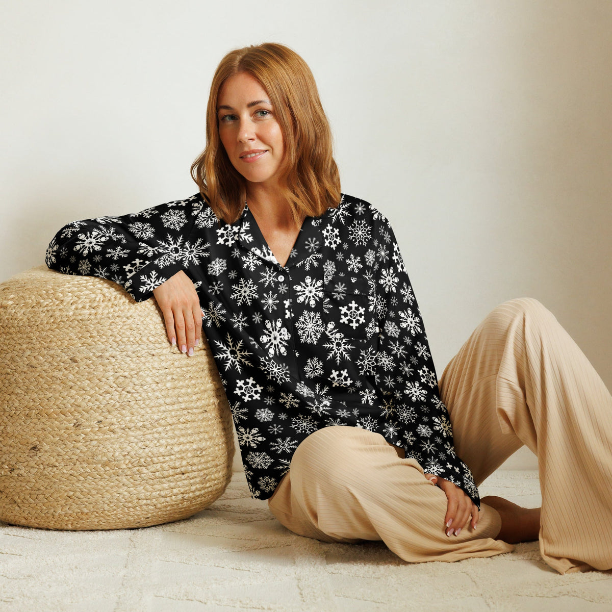 Skulldrift Snow Silky Pajama Top - Goth Cloth Co.1816835_20952