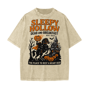 Sleepy Hollow Bed & Breakfast Acid Wash T-Shirt - Goth Cloth Co.250807PODPQ0678001