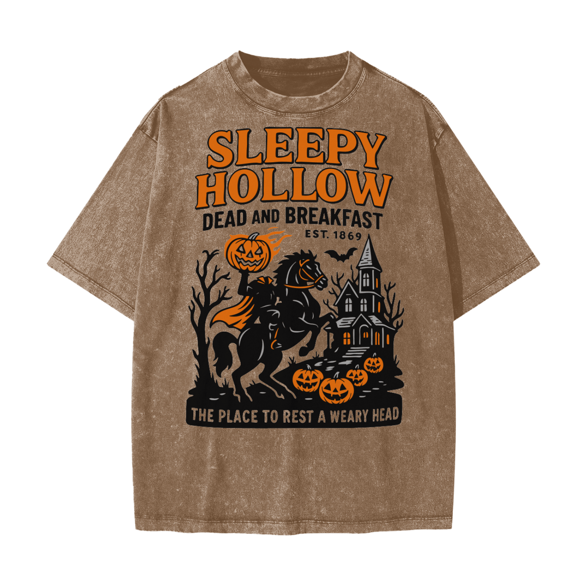 Sleepy Hollow Bed & Breakfast Acid Wash T-Shirt - Goth Cloth Co.250807PODPQ0678019