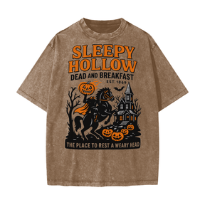 Sleepy Hollow Bed & Breakfast Acid Wash T-Shirt - Goth Cloth Co.250807PODPQ0678019