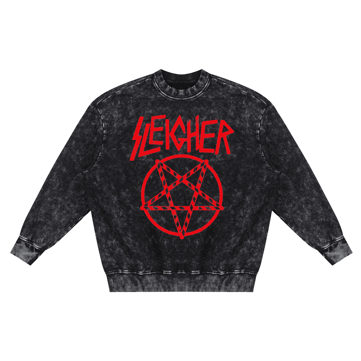 Sleigher Snow Washed Hand - Frayed Sweatshirt (Limited Edition) - Goth Cloth Co.251028PODRA0144001