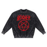 Sleigher Snow Washed Hand - Frayed Sweatshirt (Limited Edition) - Goth Cloth Co.251028PODRA0144001
