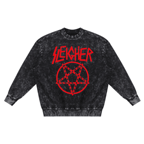 Sleigher Snow Washed Hand - Frayed Sweatshirt (Limited Edition) - Goth Cloth Co.251028PODRA0144001