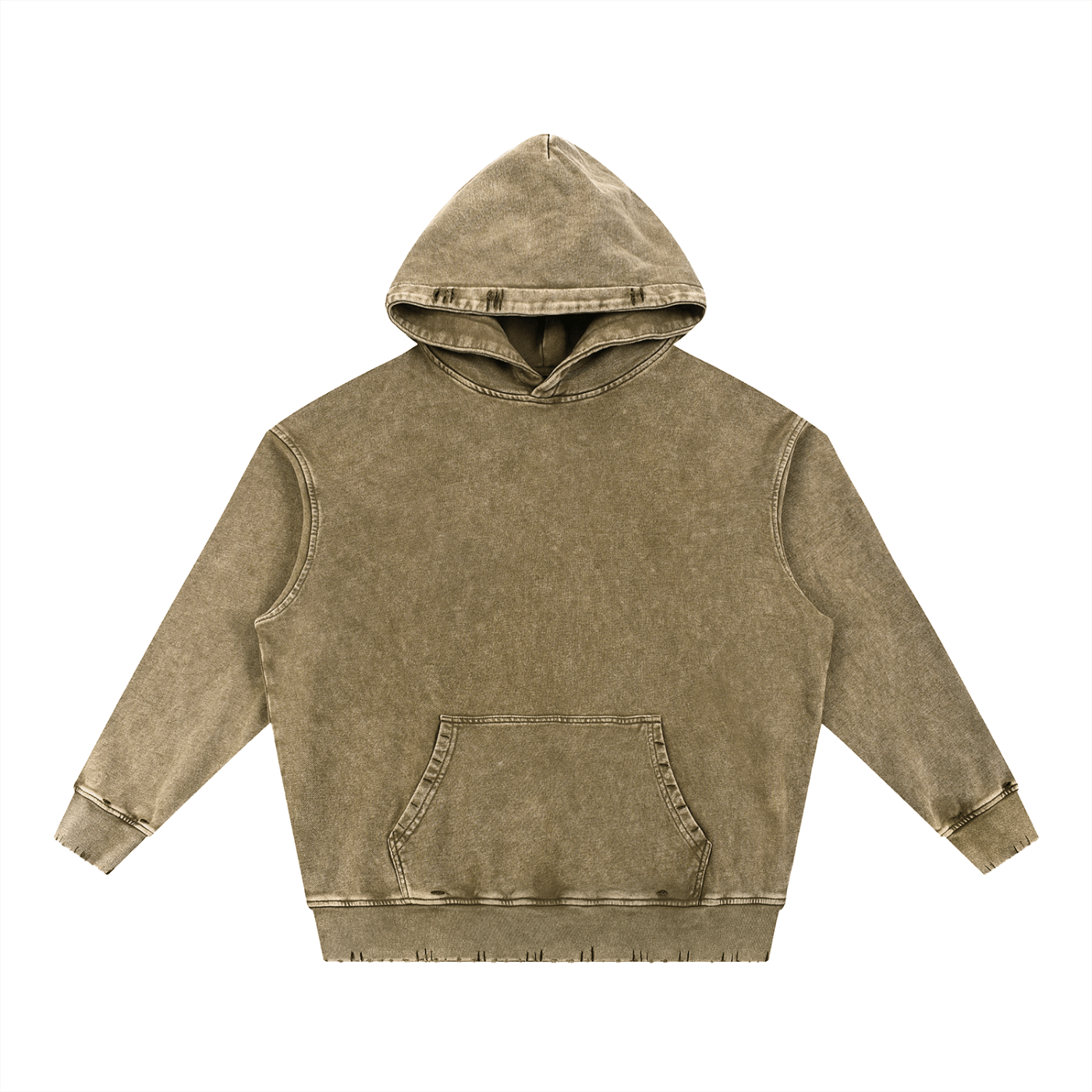 Acid Wash Hand-Frayed Heavyweight Hoodie | Goth Cloth Co.