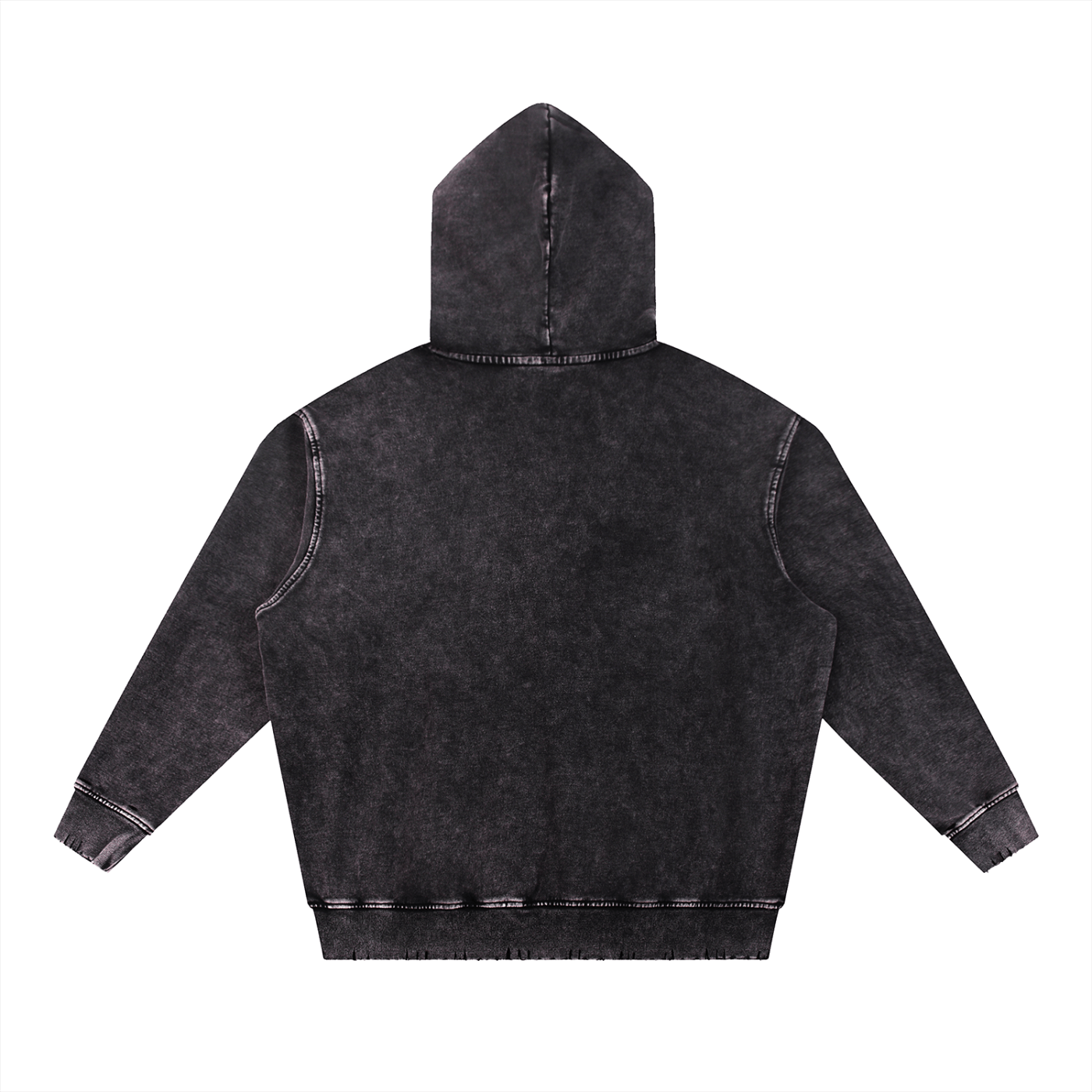 Snow Wash Hand - Frayed Heavyweight Hoodie - Goth Cloth Co.251217PODRA1607021