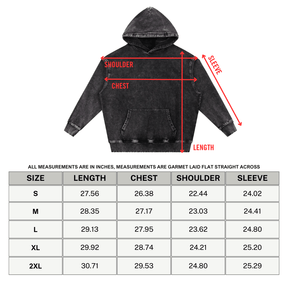 Snow Wash Hand - Frayed Heavyweight Hoodie - Goth Cloth Co.251217PODRA1607021