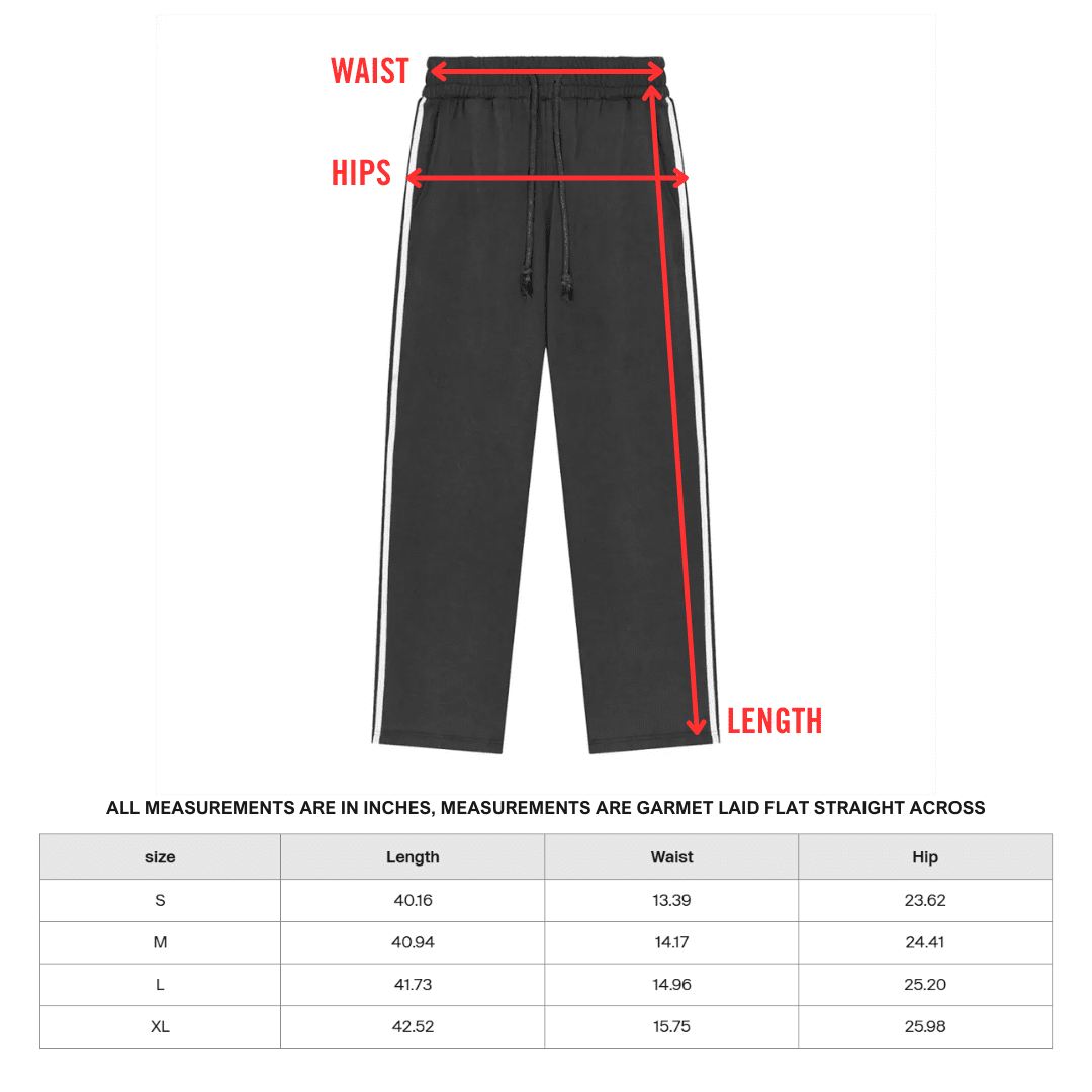 Snow Washed Contrast Tape Sweatpants - Goth Cloth Co.251217PODPX0931005