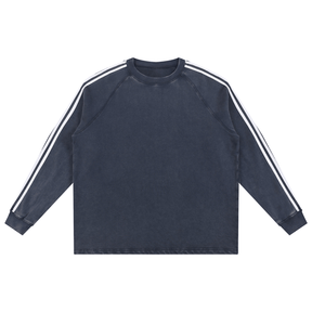 Snow Washed Contrast Tape Sweatshirt - Goth Cloth Co.251217PODRA0927005