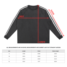 Snow Washed Contrast Tape Sweatshirt - Goth Cloth Co.251217PODRA0927005