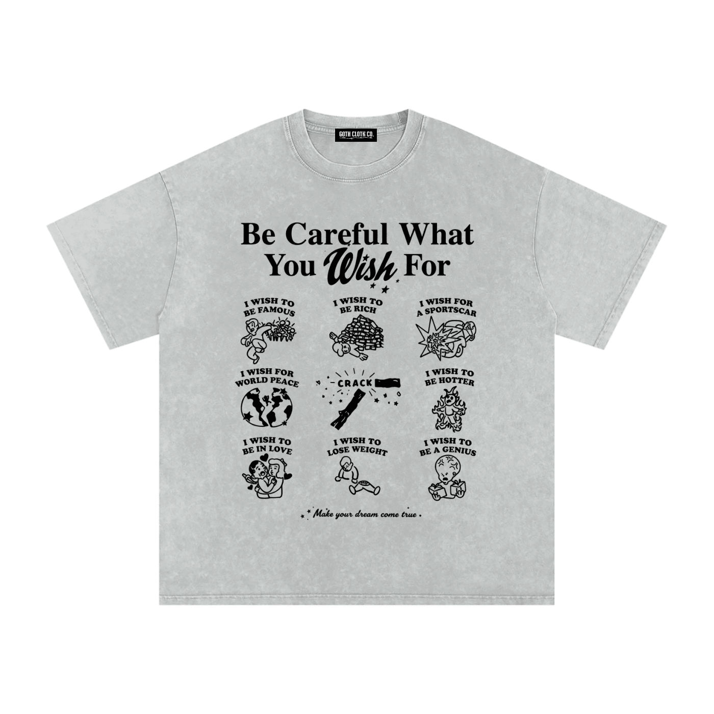 Snow Washed Oversized Cotton T-Shirt - Goth Cloth Co.260814PODPQ2672025