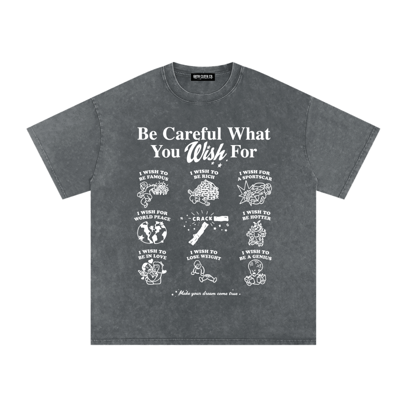 Snow Washed Oversized Cotton T-Shirt - Goth Cloth Co.260814PODPQ2675007