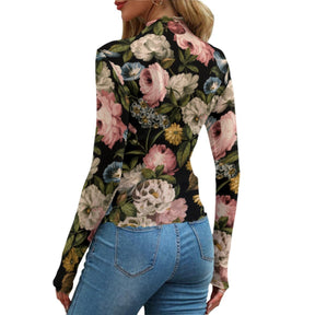 Soft Decay Women's Long Sleeve Mesh Top - Goth Cloth Co.ADS-3WTXWC16-PFCWY-FFFFFF-XS