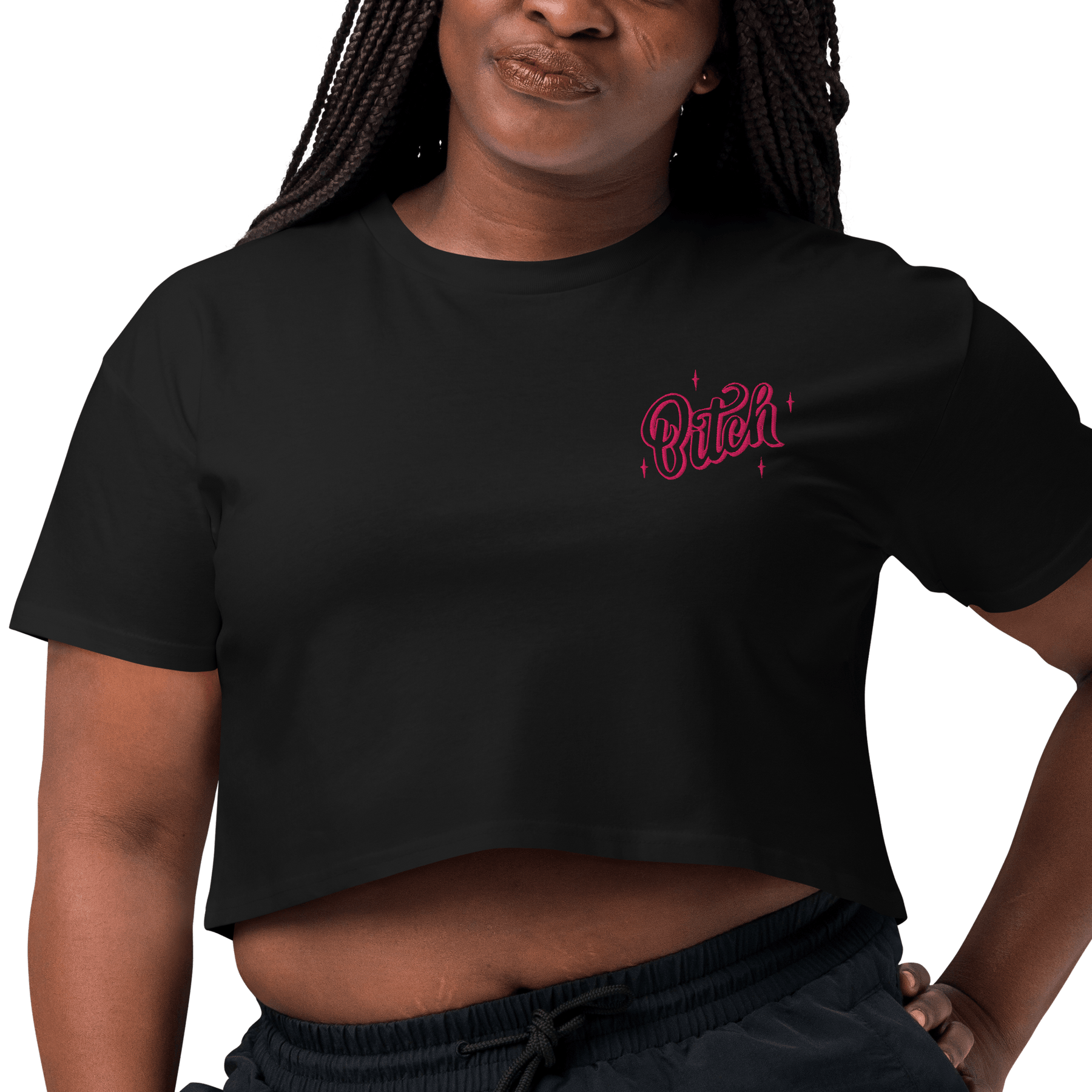 Sparkly Bitch Embroidered Crop Top - Goth Cloth Co.8195287_16094