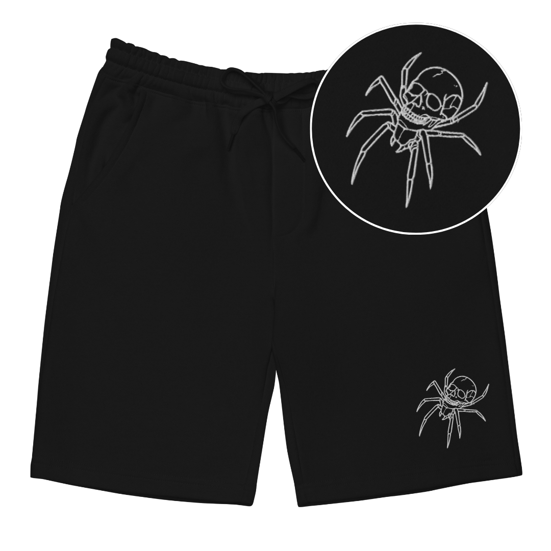 Spider Skull Fleece Shorts - Goth Cloth Co.shorts7324067_12444