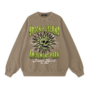 Spooky Island Acid Wash Sweatshirt - Goth Cloth Co.260915PODRA0922021