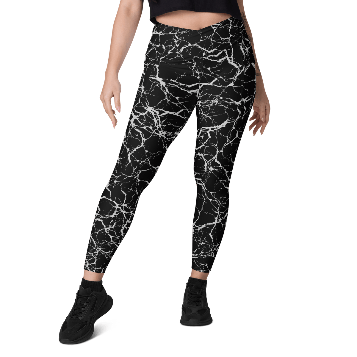 Static Veins Crossover Leggings with Pockets - Goth Cloth Co.6543712_14137
