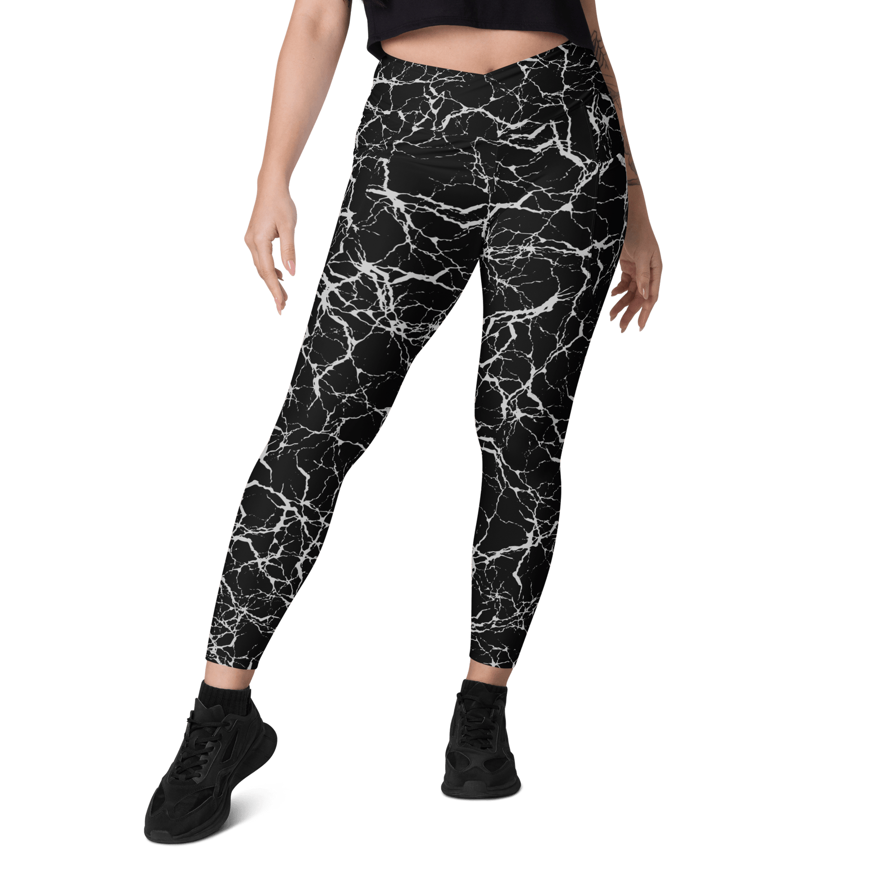 Static Veins Crossover Leggings with Pockets - Goth Cloth Co.6543712_14137